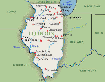 Landkarte von Illinois, USA