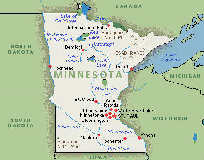 Landkarte von Minnesota, USA